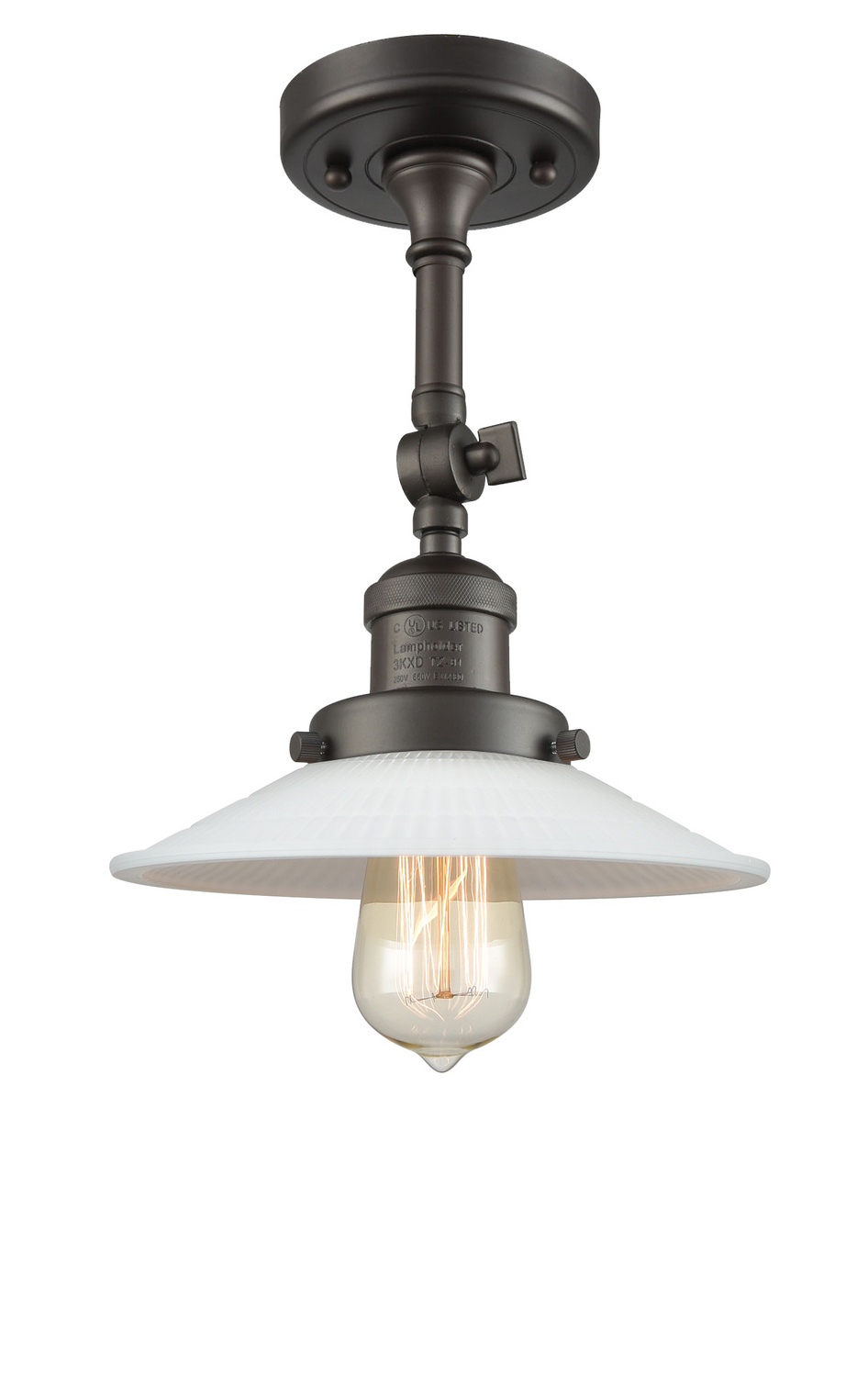 One Light Semi-Flush Mount by Innovations - Franklin Restoration Collection, Oil Rubbed Bronze Finish - 201F-OB-G1
