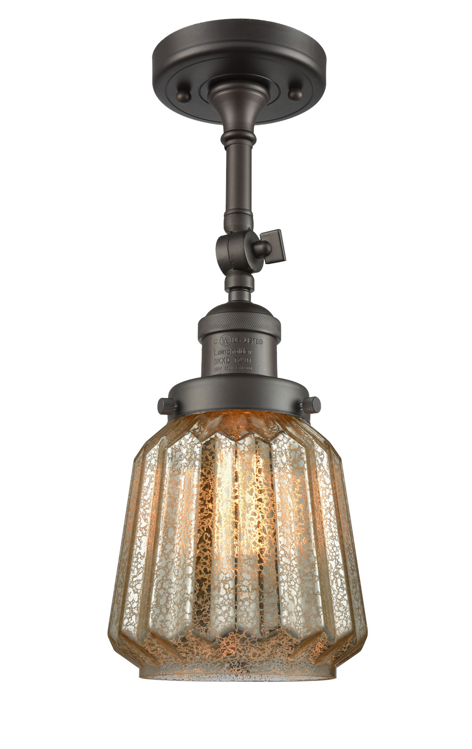 One Light Semi-Flush Mount by Innovations - Franklin Restoration Collection, Oil Rubbed Bronze Finish - 201F-OB-G146