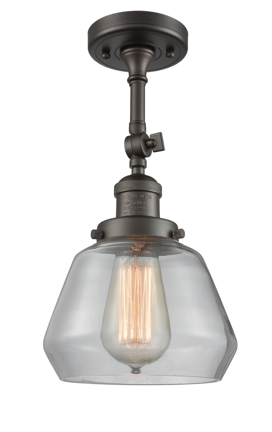 One Light Semi-Flush Mount by Innovations - Franklin Restoration Collection, Oil Rubbed Bronze Finish - 201F-OB-G172