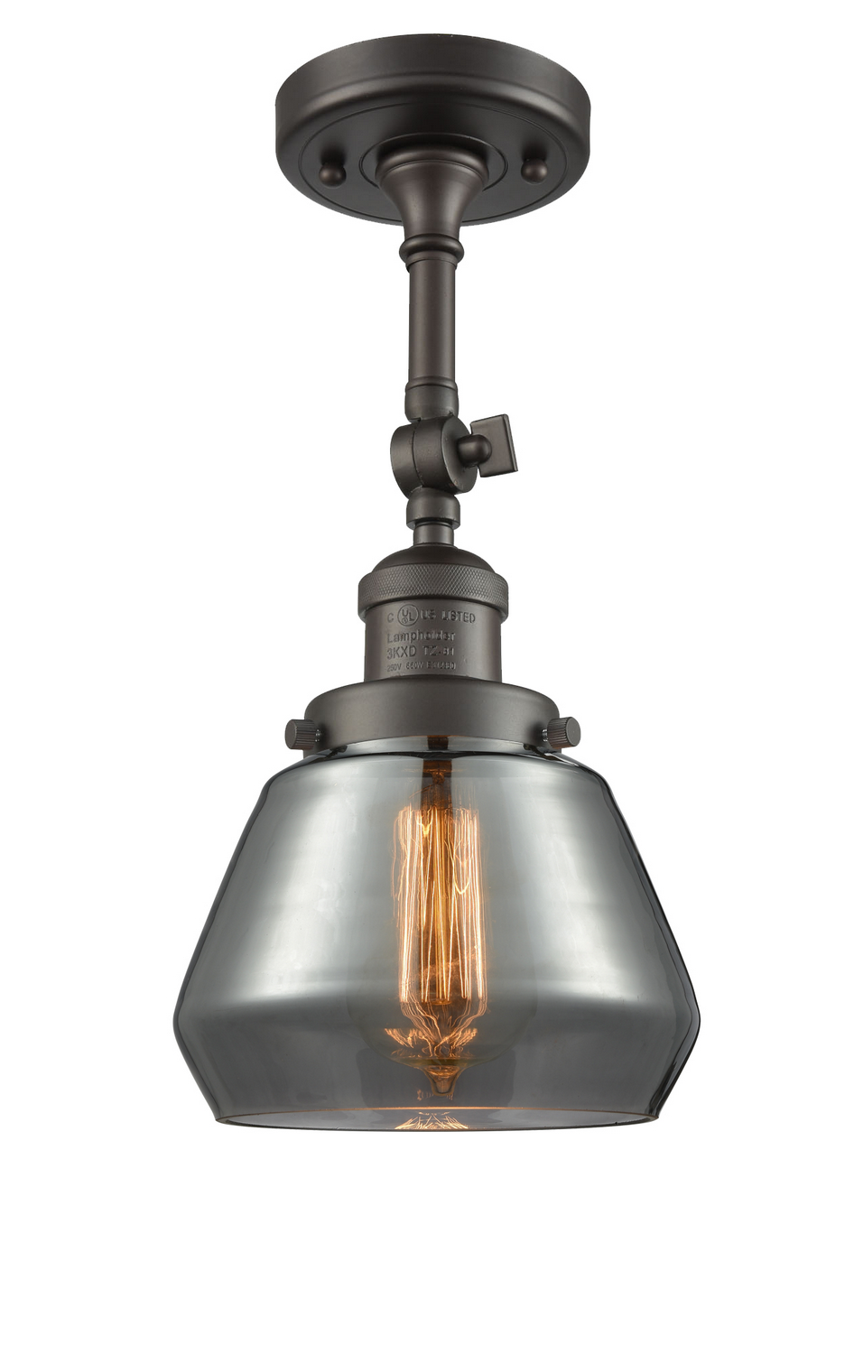 One Light Semi-Flush Mount by Innovations - Franklin Restoration Collection, Oil Rubbed Bronze Finish - 201F-OB-G173