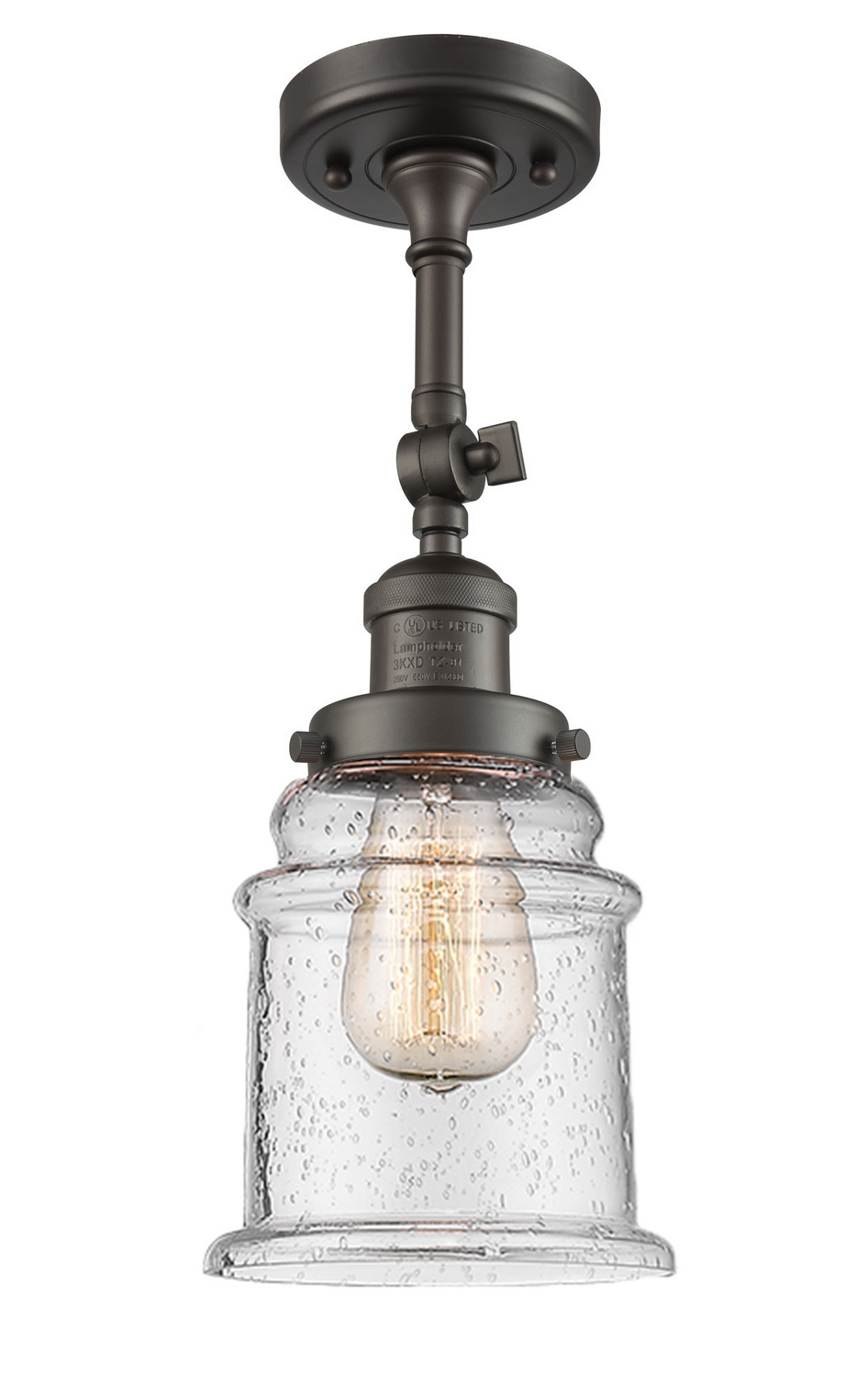 LED Semi-Flush Mount by Innovations - Franklin Restoration Collection, Oil Rubbed Bronze Finish - 201F-OB-G184-LED