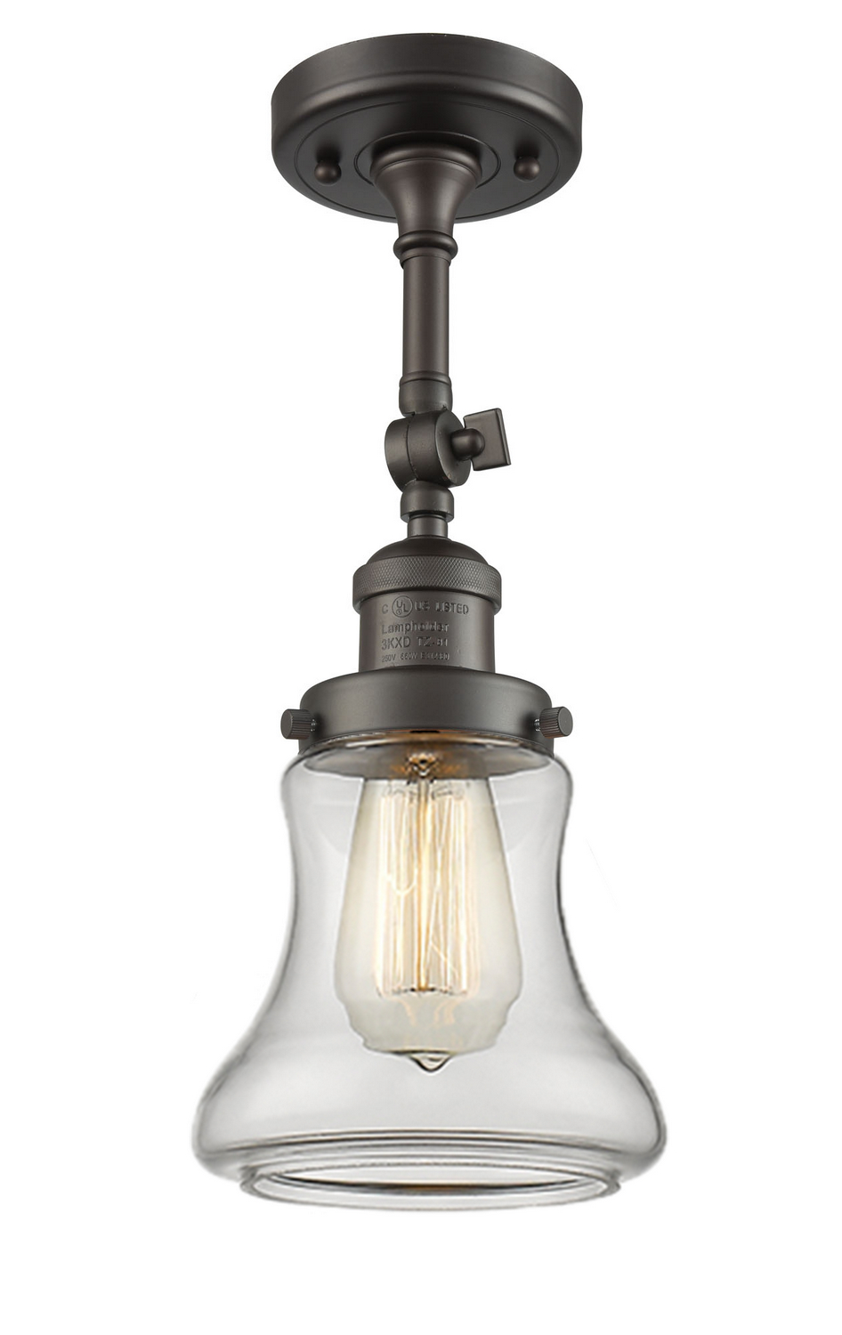 LED Semi-Flush Mount by Innovations - Franklin Restoration Collection, Oil Rubbed Bronze Finish - 201F-OB-G192-LED