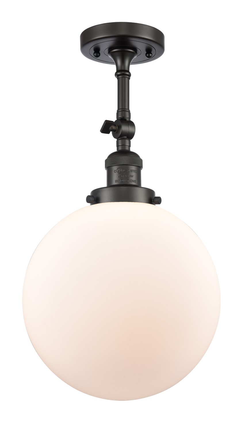 LED Semi-Flush Mount by Innovations - Franklin Restoration Collection, Oil Rubbed Bronze Finish - 201F-OB-G201-10-LED