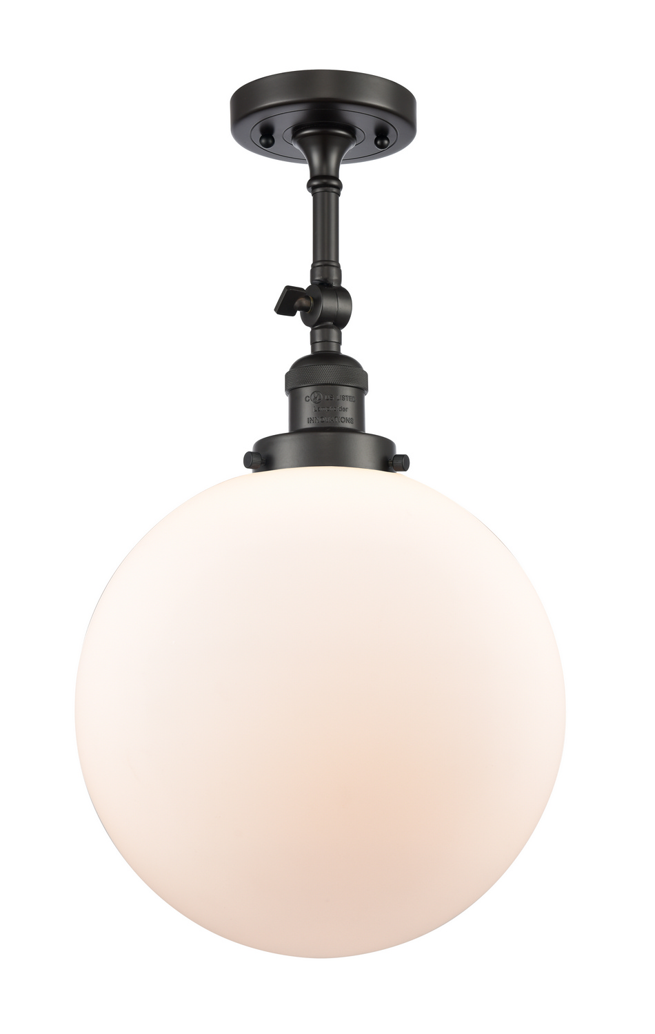 One Light Semi-Flush Mount by Innovations - Franklin Restoration Collection, Oil Rubbed Bronze Finish - 201F-OB-G201-12
