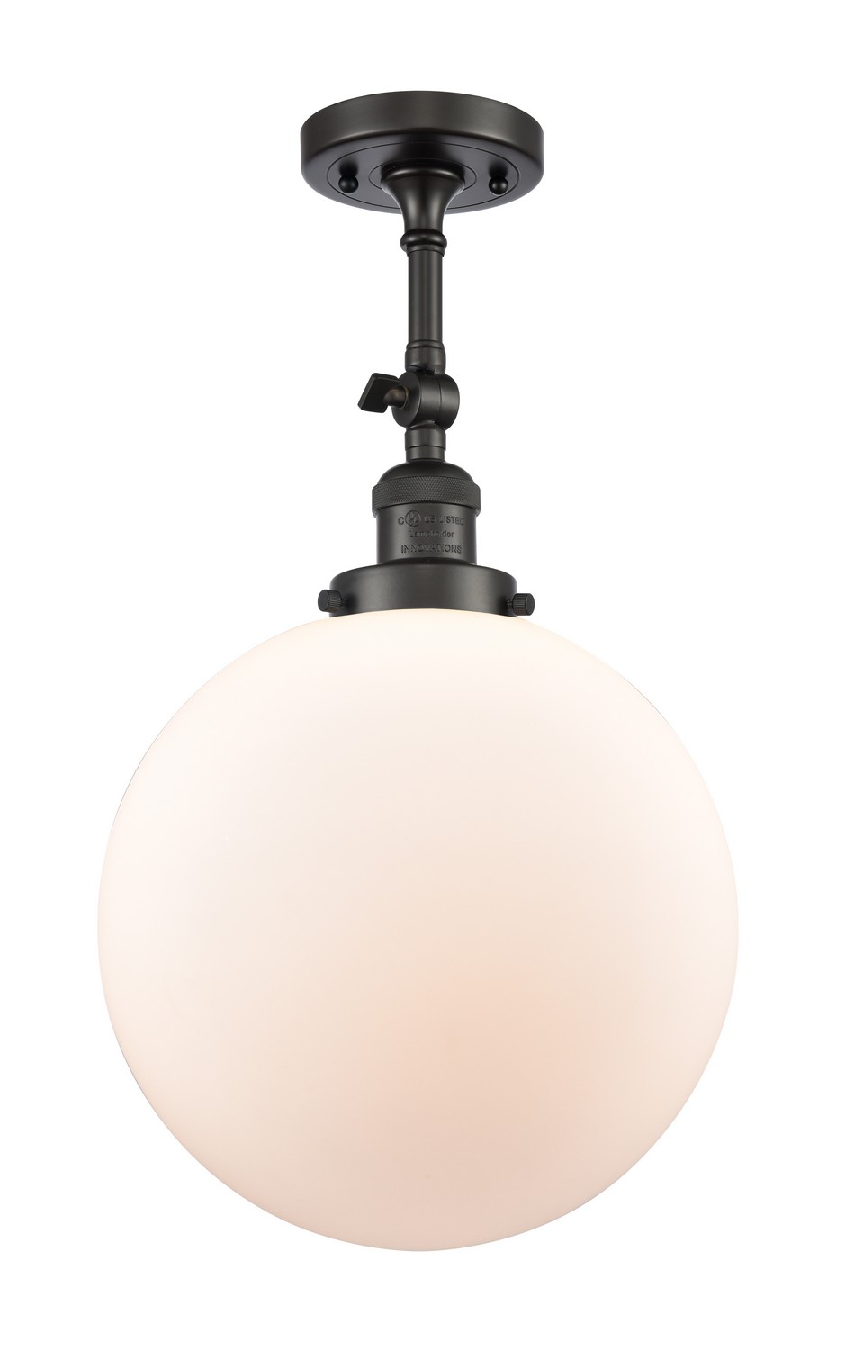 LED Semi-Flush Mount by Innovations - Franklin Restoration Collection, Oil Rubbed Bronze Finish - 201F-OB-G201-12-LED