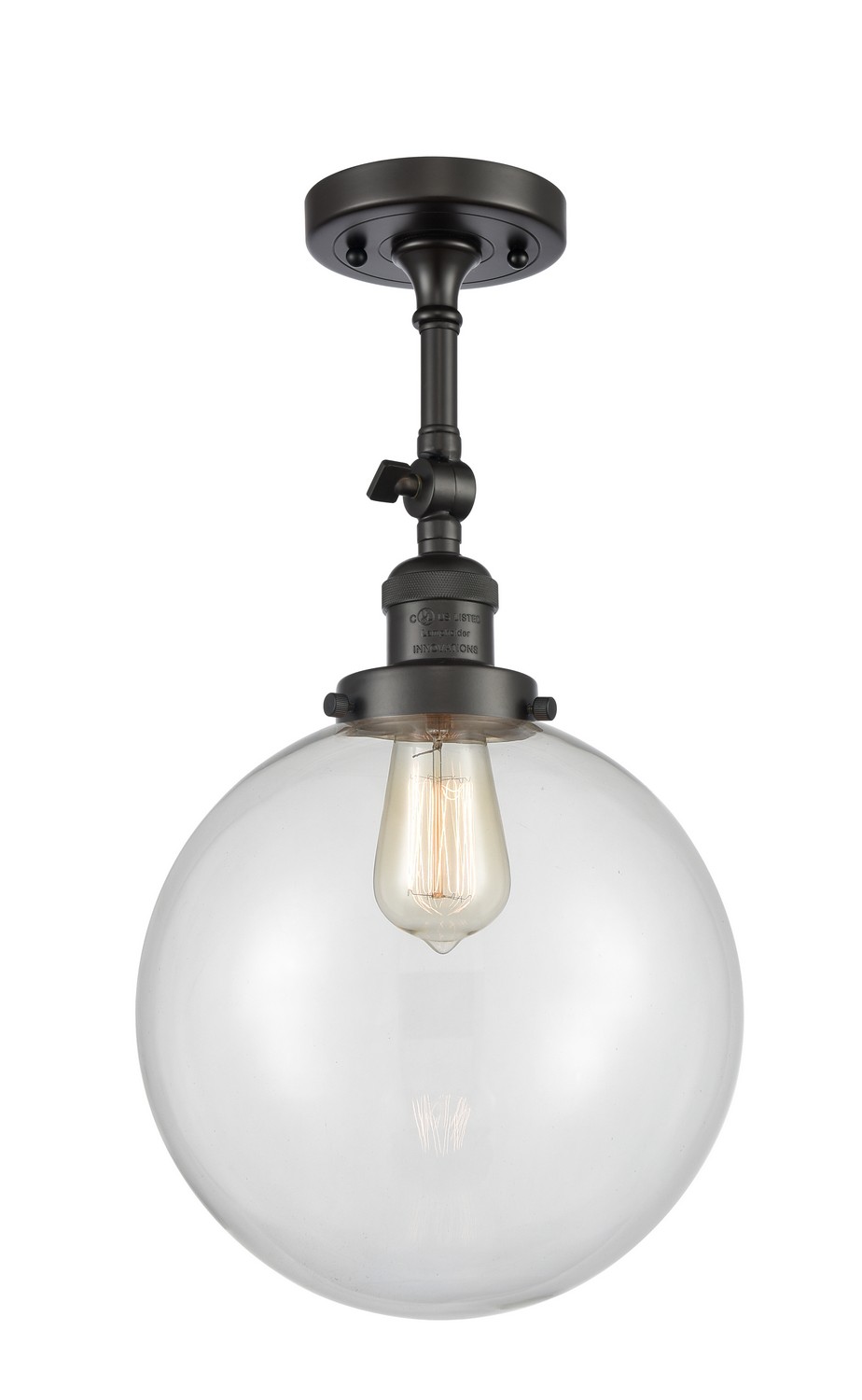 LED Semi-Flush Mount by Innovations - Franklin Restoration Collection, Oil Rubbed Bronze Finish - 201F-OB-G202-10-LED