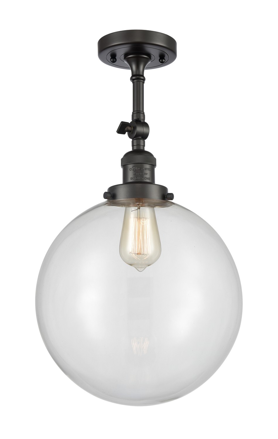LED Semi-Flush Mount by Innovations - Franklin Restoration Collection, Oil Rubbed Bronze Finish - 201F-OB-G202-12-LED