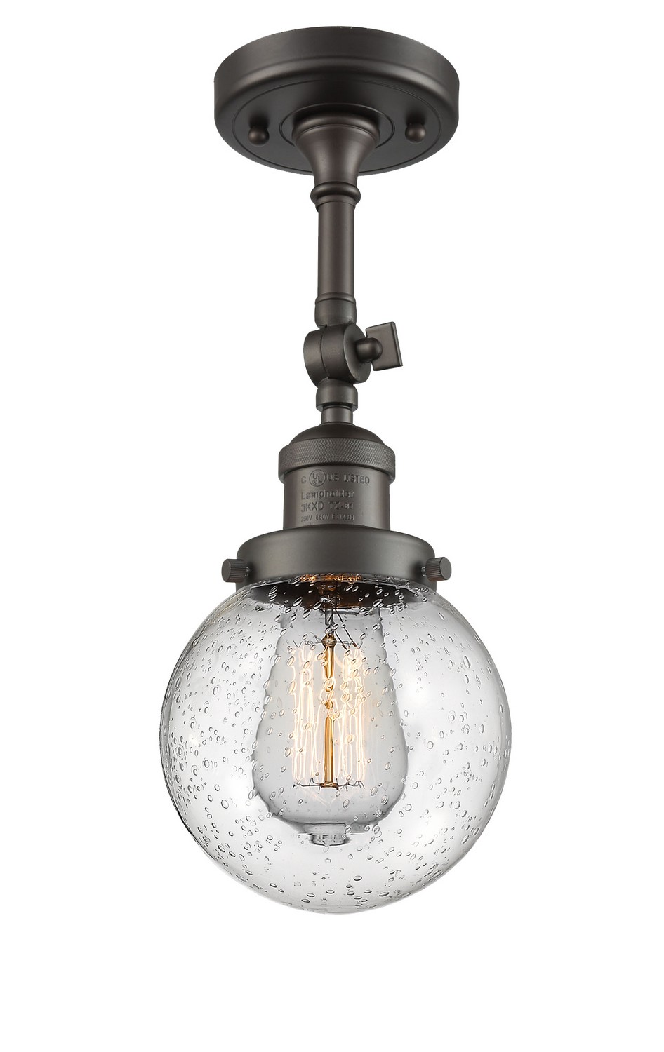 LED Semi-Flush Mount by Innovations - Franklin Restoration Collection, Oil Rubbed Bronze Finish - 201F-OB-G204-6-LED