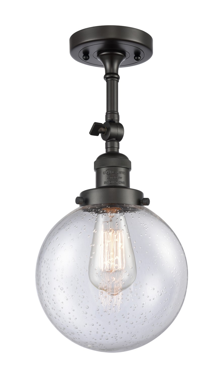 LED Semi-Flush Mount by Innovations - Franklin Restoration Collection, Oil Rubbed Bronze Finish - 201F-OB-G204-8-LED