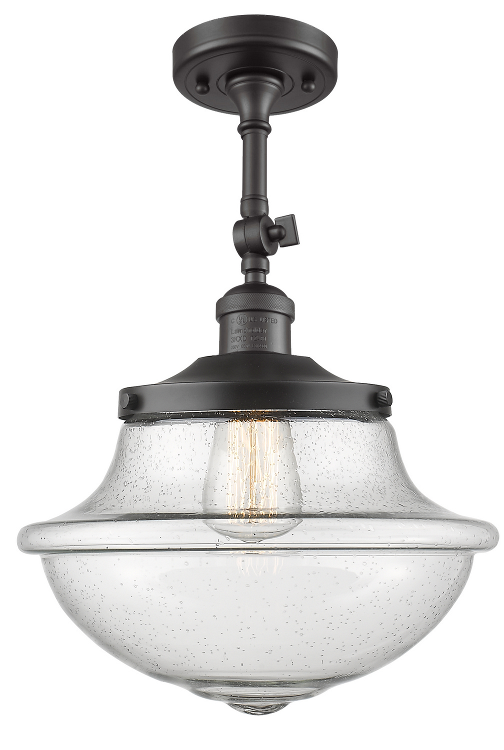 One Light Semi-Flush Mount by Innovations - Franklin Restoration Collection, Oil Rubbed Bronze Finish - 201F-OB-G544