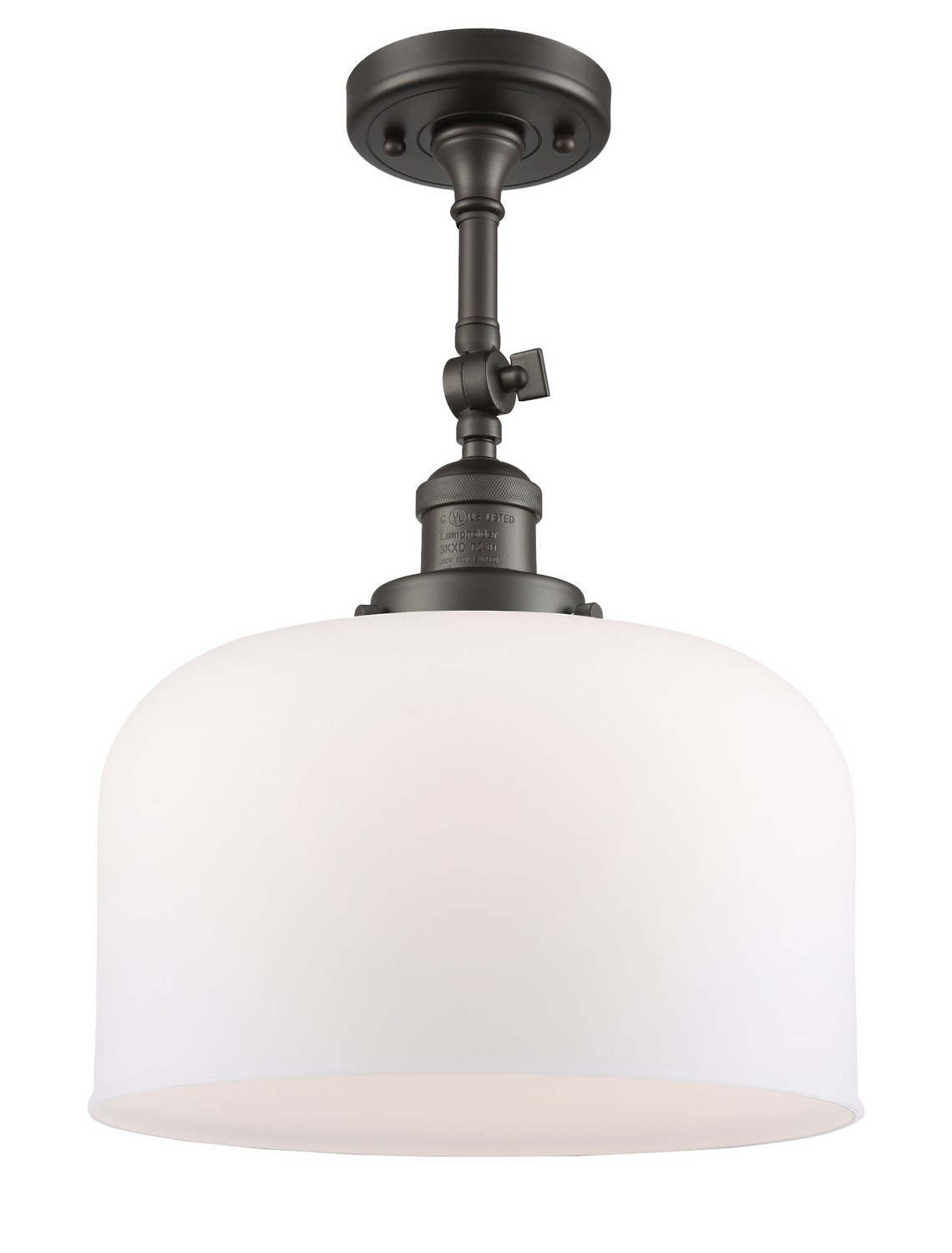 One Light Semi-Flush Mount by Innovations - Franklin Restoration Collection, Oil Rubbed Bronze Finish - 201F-OB-G71-L