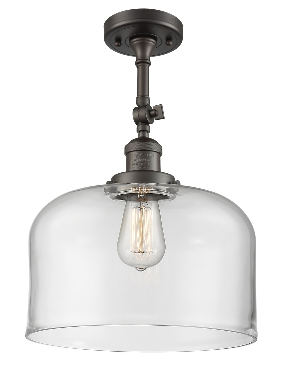LED Semi-Flush Mount by Innovations - Franklin Restoration Collection, Oil Rubbed Bronze Finish - 201F-OB-G72-L-LED