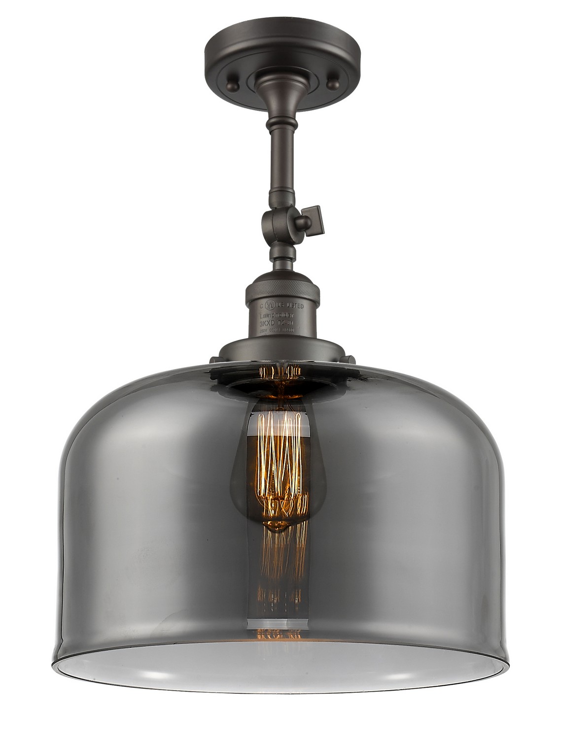 LED Semi-Flush Mount by Innovations - Franklin Restoration Collection, Oil Rubbed Bronze Finish - 201F-OB-G73-L-LED