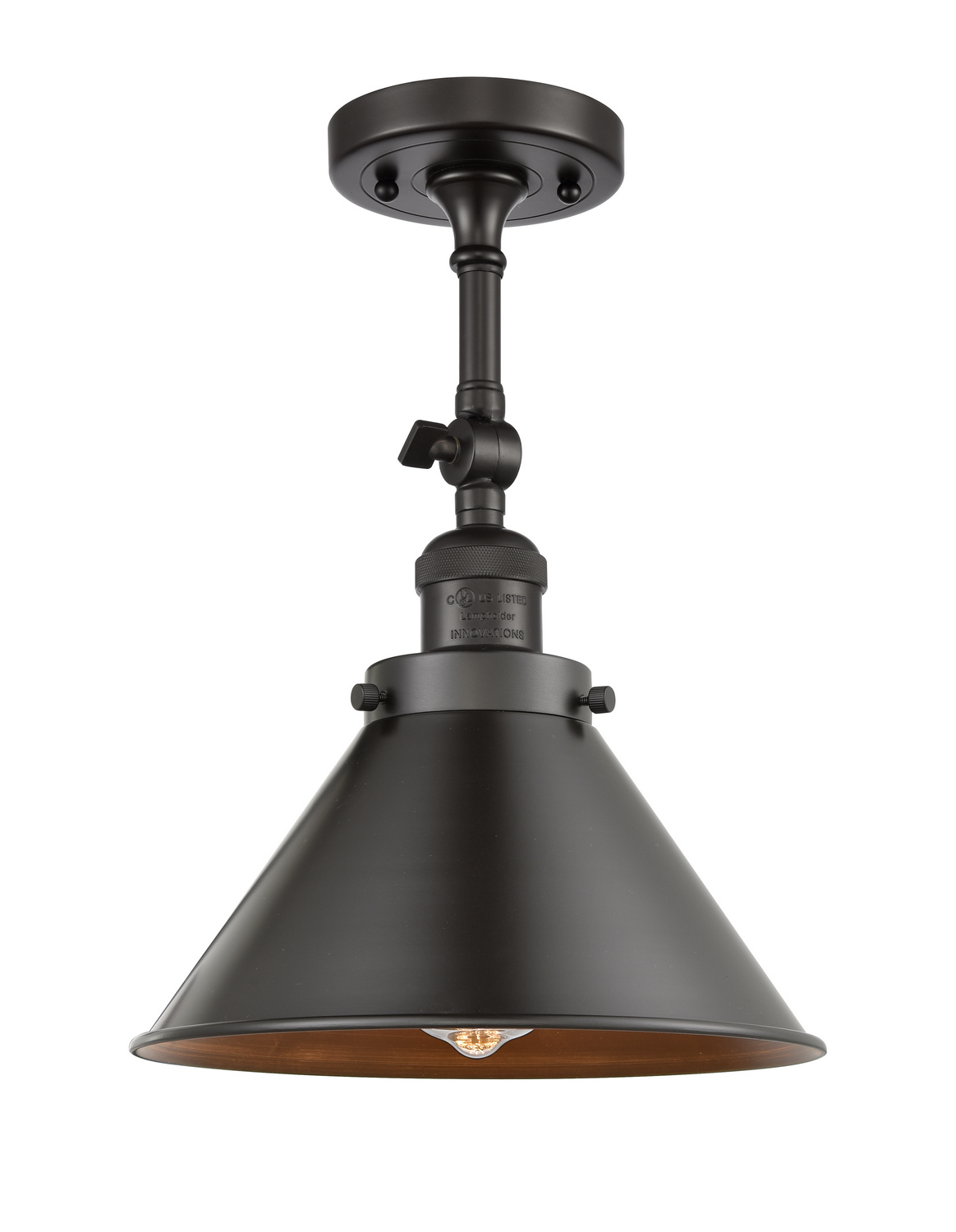 One Light Semi-Flush Mount by Innovations - Franklin Restoration Collection, Oil Rubbed Bronze Finish - 201F-OB-M10-OB