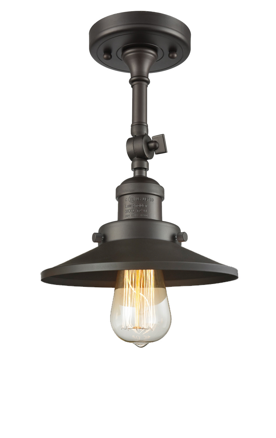 LED Semi-Flush Mount by Innovations - Franklin Restoration Collection, Oil Rubbed Bronze Finish - 201F-OB-M5-LED