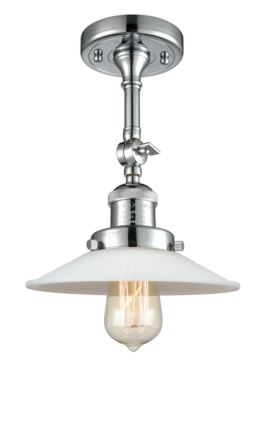 One Light Semi-Flush Mount by Innovations - Franklin Restoration Collection, Polished Chrome Finish - 201F-PC-G1