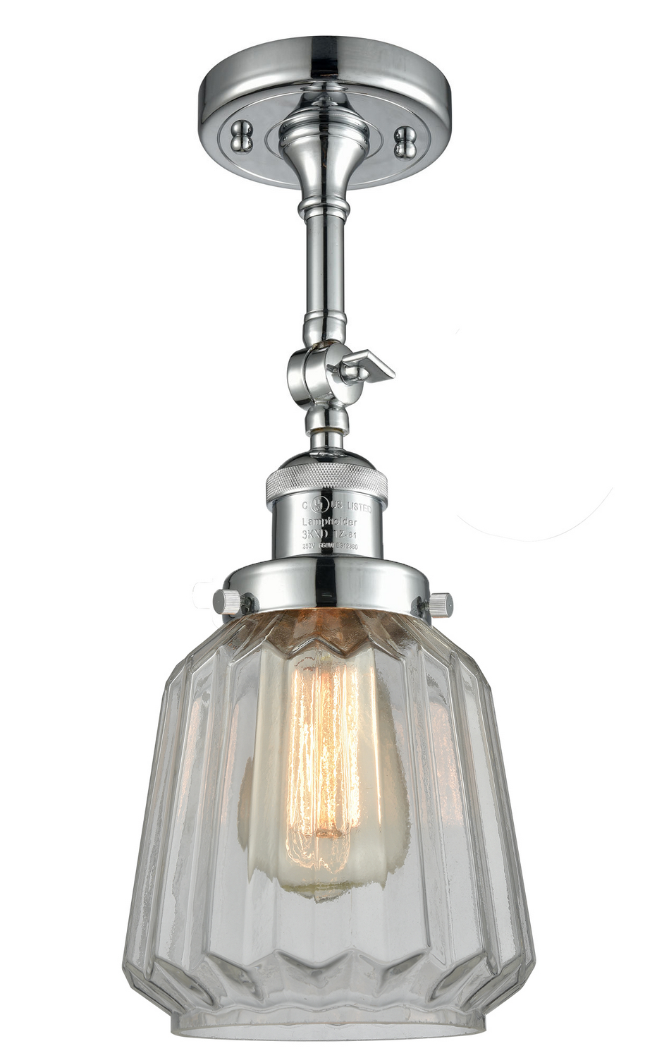 LED Semi-Flush Mount by Innovations - Franklin Restoration Collection, Polished Chrome Finish - 201F-PC-G142-LED