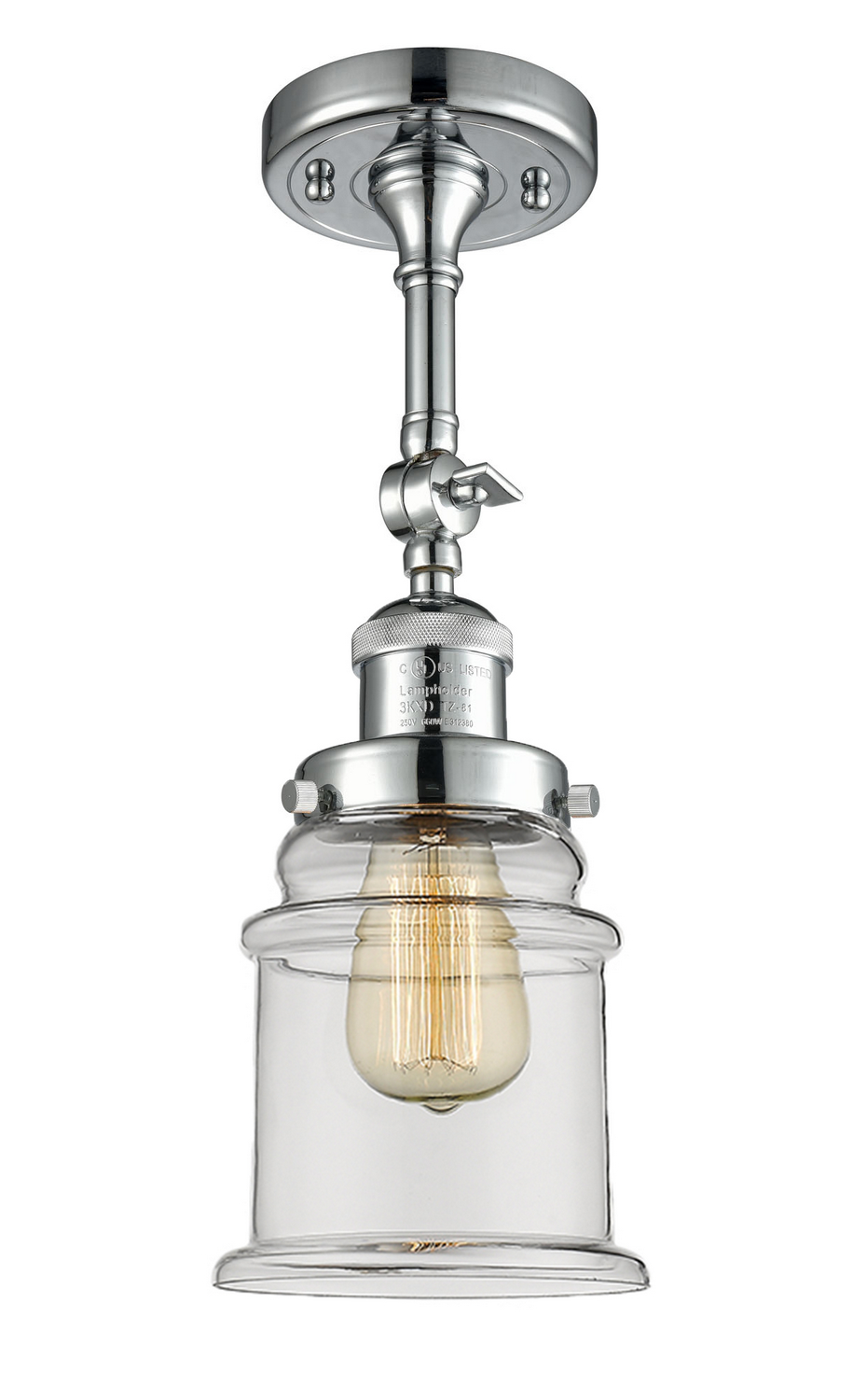 LED Semi-Flush Mount by Innovations - Franklin Restoration Collection, Polished Chrome Finish - 201F-PC-G182-LED