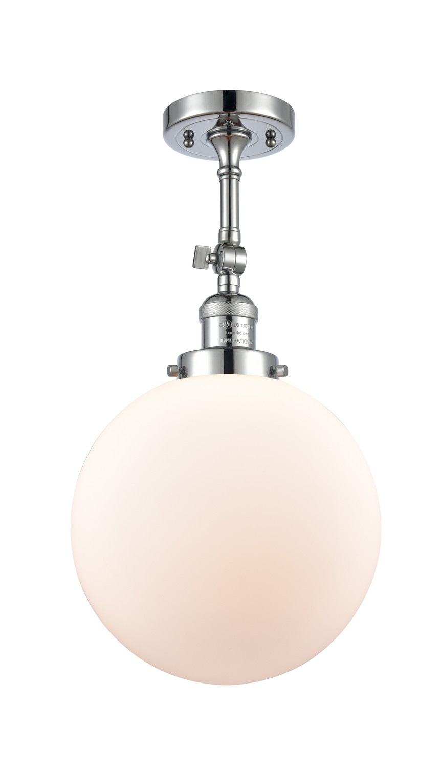 LED Semi-Flush Mount by Innovations - Franklin Restoration Collection, Polished Chrome Finish - 201F-PC-G201-10-LED