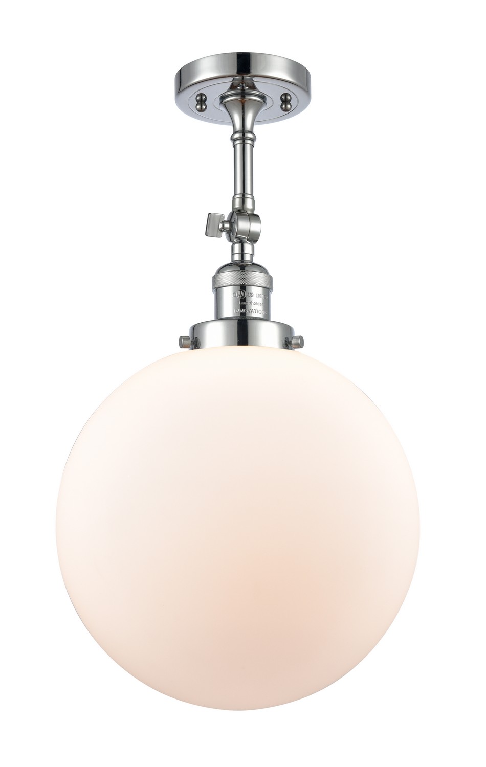 LED Semi-Flush Mount by Innovations - Franklin Restoration Collection, Polished Chrome Finish - 201F-PC-G201-12-LED