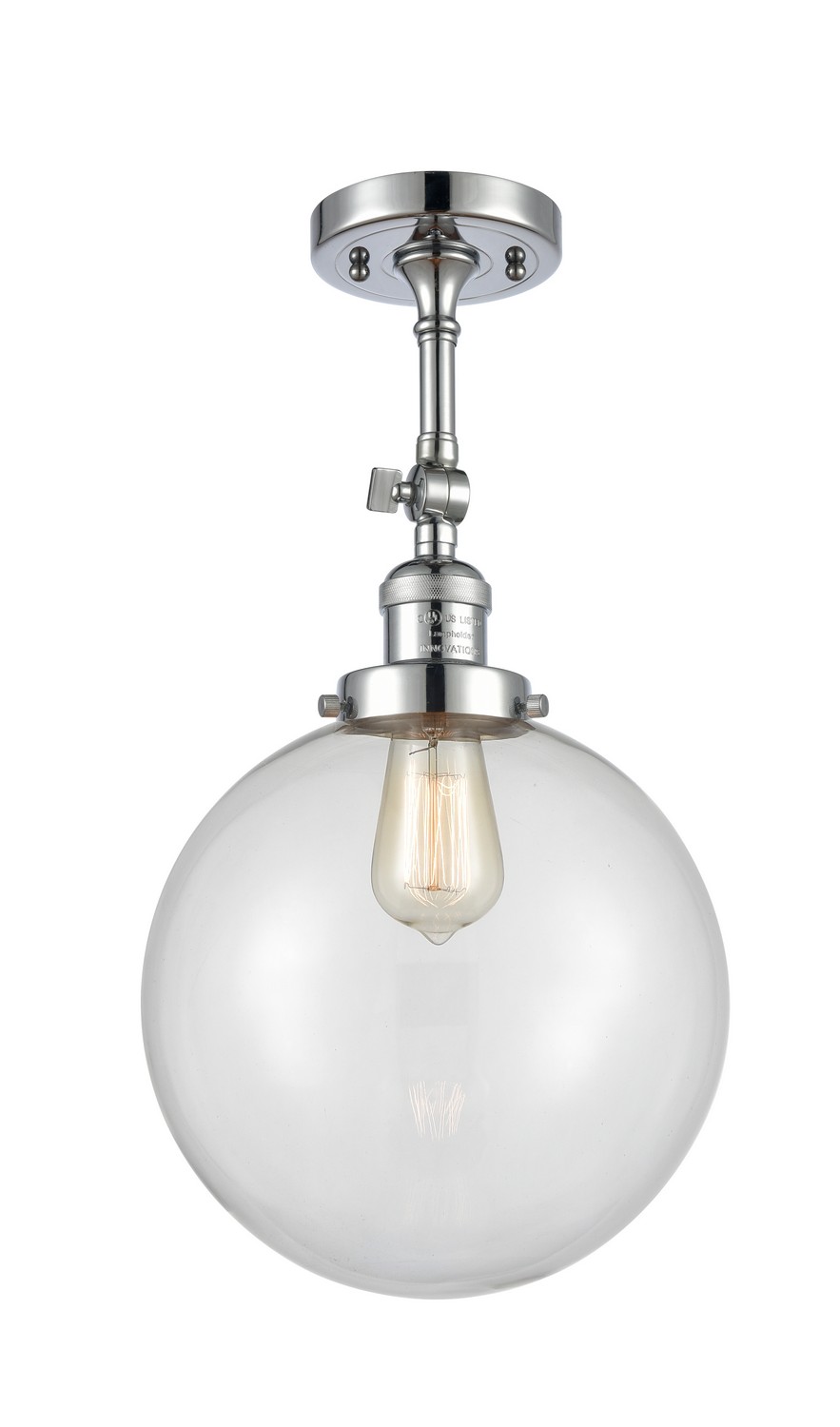 LED Semi-Flush Mount by Innovations - Franklin Restoration Collection, Polished Chrome Finish - 201F-PC-G202-10-LED