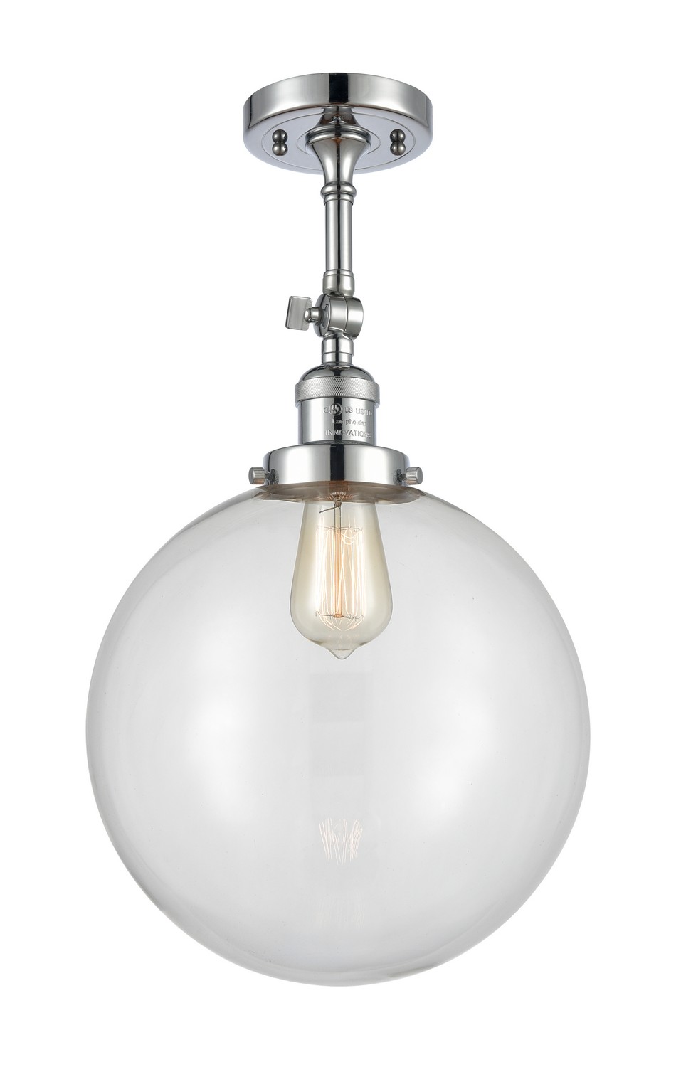 LED Semi-Flush Mount by Innovations - Franklin Restoration Collection, Polished Chrome Finish - 201F-PC-G202-12-LED
