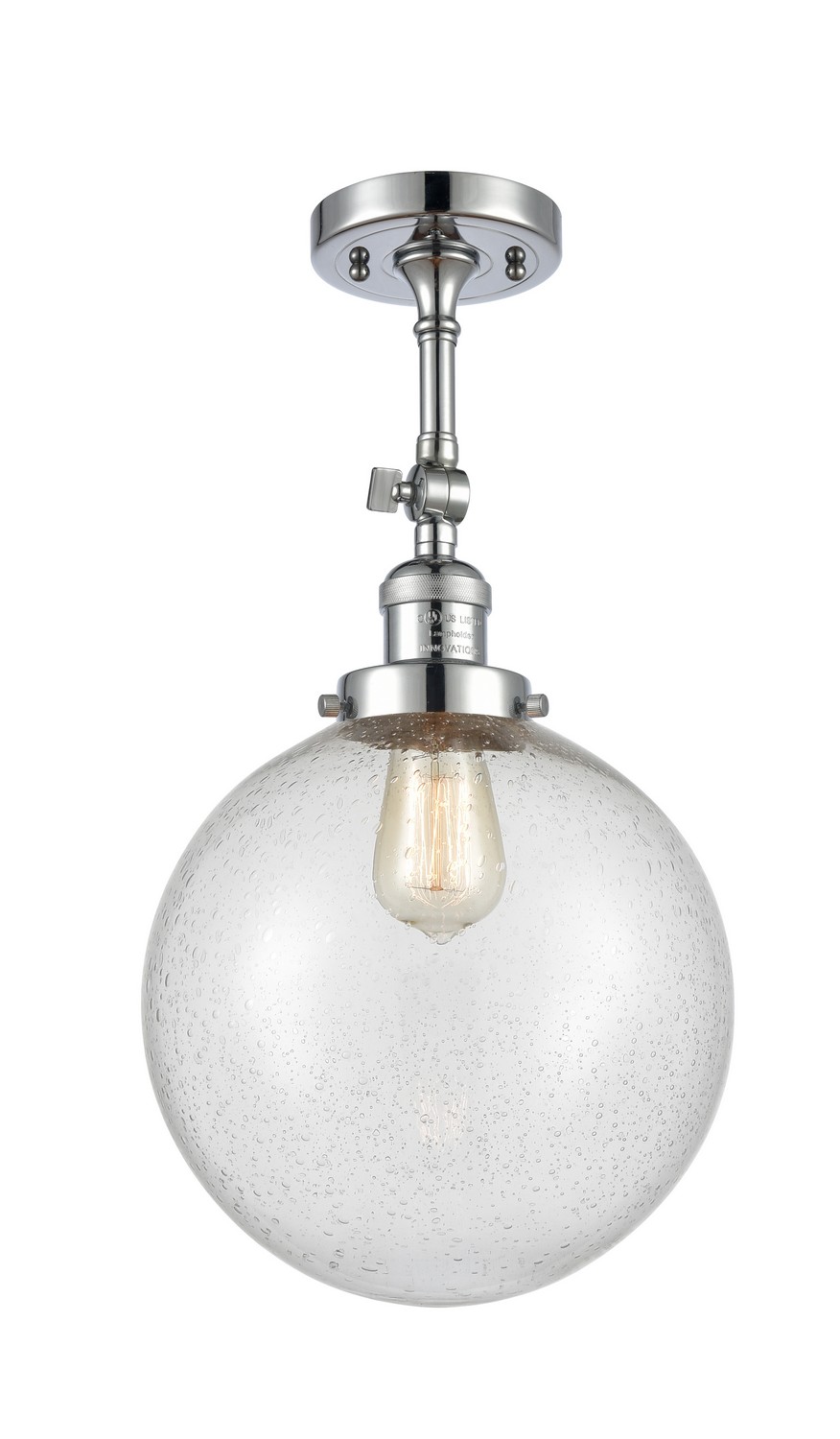 LED Semi-Flush Mount by Innovations - Franklin Restoration Collection, Polished Chrome Finish - 201F-PC-G204-10-LED