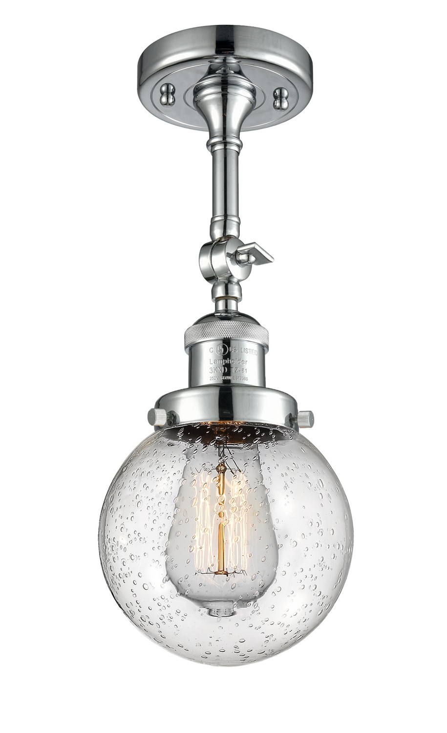LED Semi-Flush Mount by Innovations - Franklin Restoration Collection, Polished Chrome Finish - 201F-PC-G204-6-LED