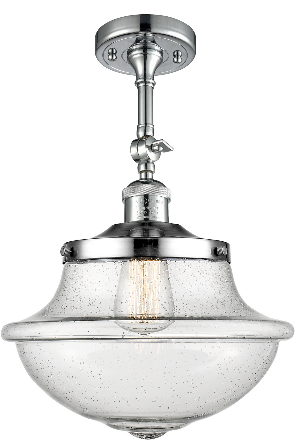 One Light Semi-Flush Mount by Innovations - Franklin Restoration Collection, Polished Chrome Finish - 201F-PC-G544