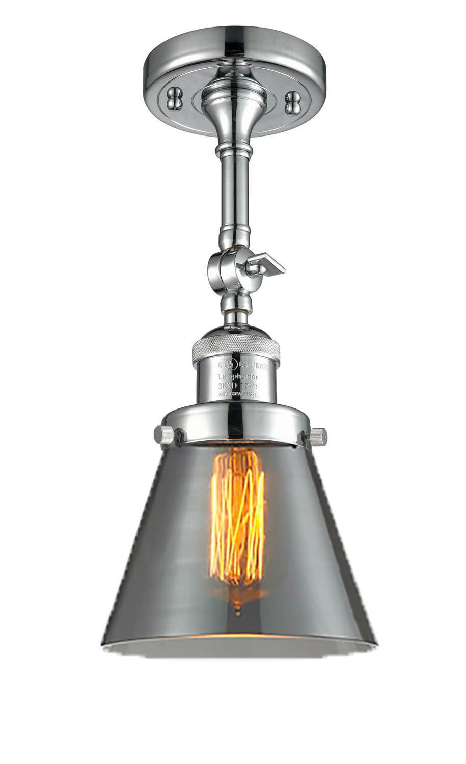 LED Semi-Flush Mount by Innovations - Franklin Restoration Collection, Polished Chrome Finish - 201F-PC-G63-LED