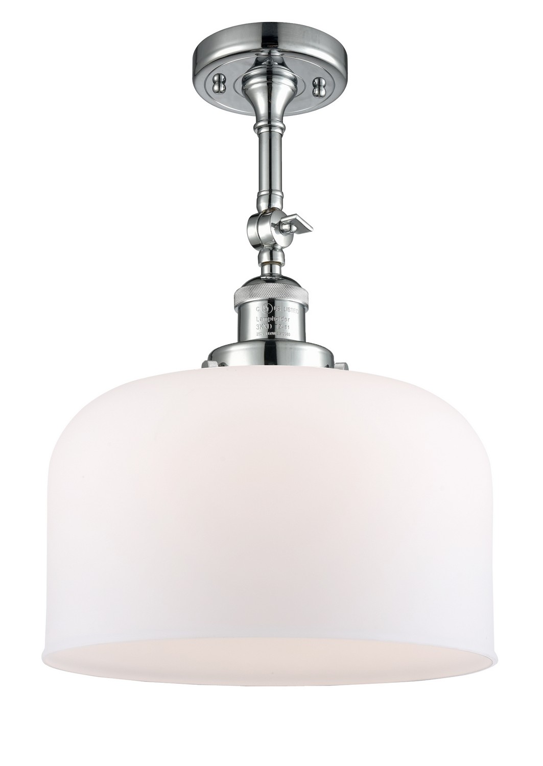 One Light Semi-Flush Mount by Innovations - Franklin Restoration Collection, Polished Chrome Finish - 201F-PC-G71-L