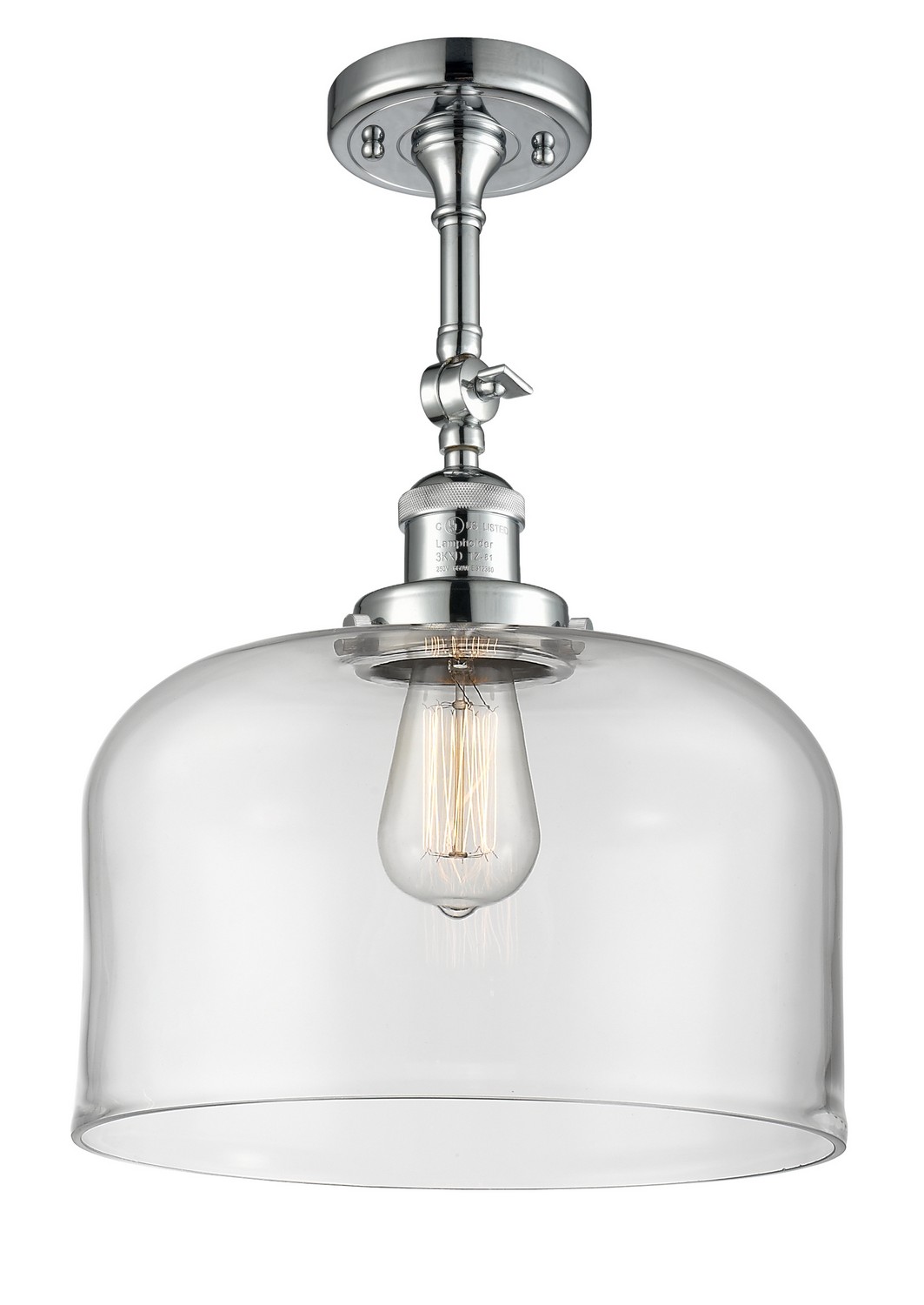 LED Semi-Flush Mount by Innovations - Franklin Restoration Collection, Polished Chrome Finish - 201F-PC-G72-L-LED