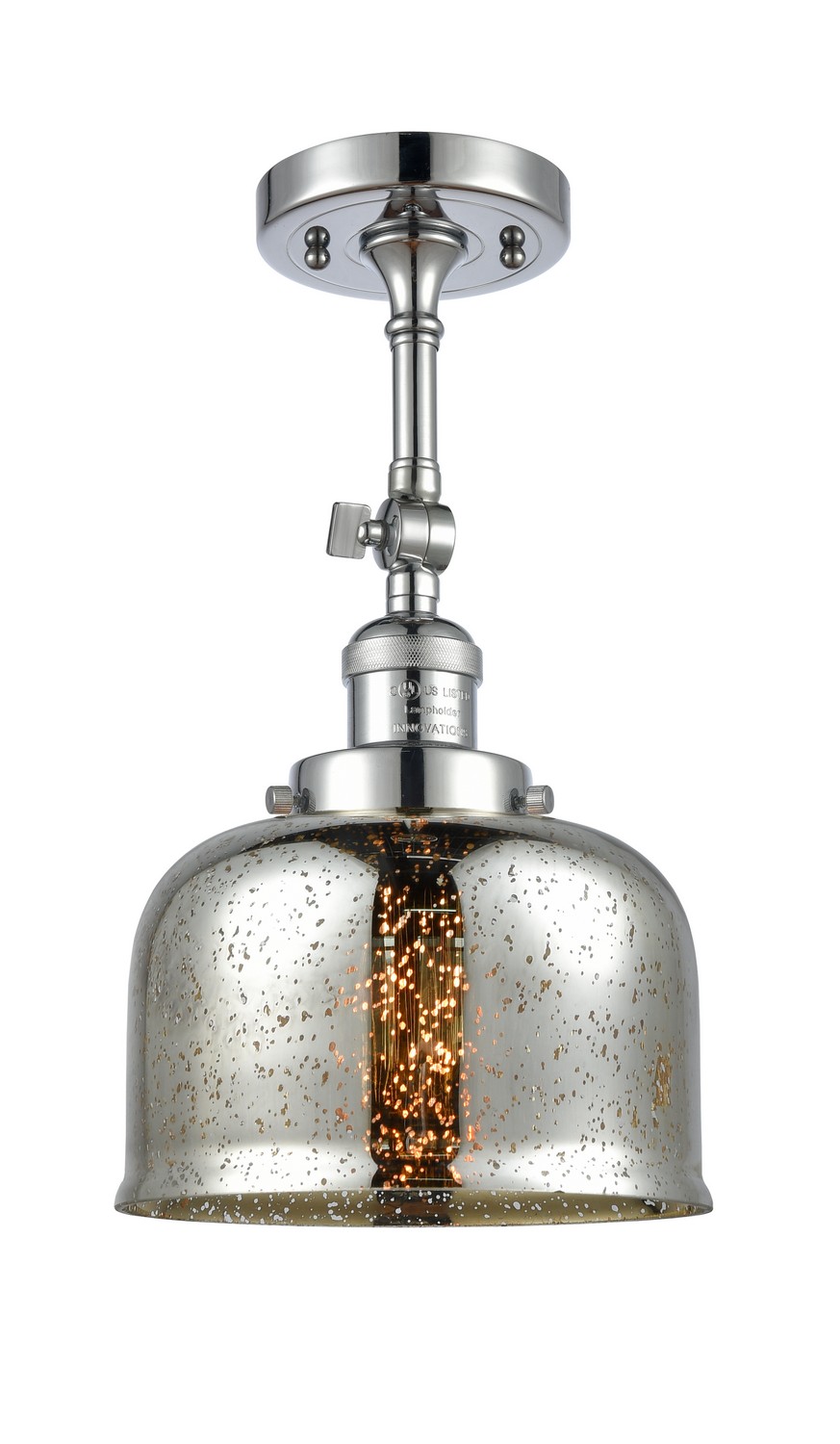 One Light Semi-Flush Mount by Innovations - Franklin Restoration Collection, Polished Chrome Finish - 201F-PC-G78