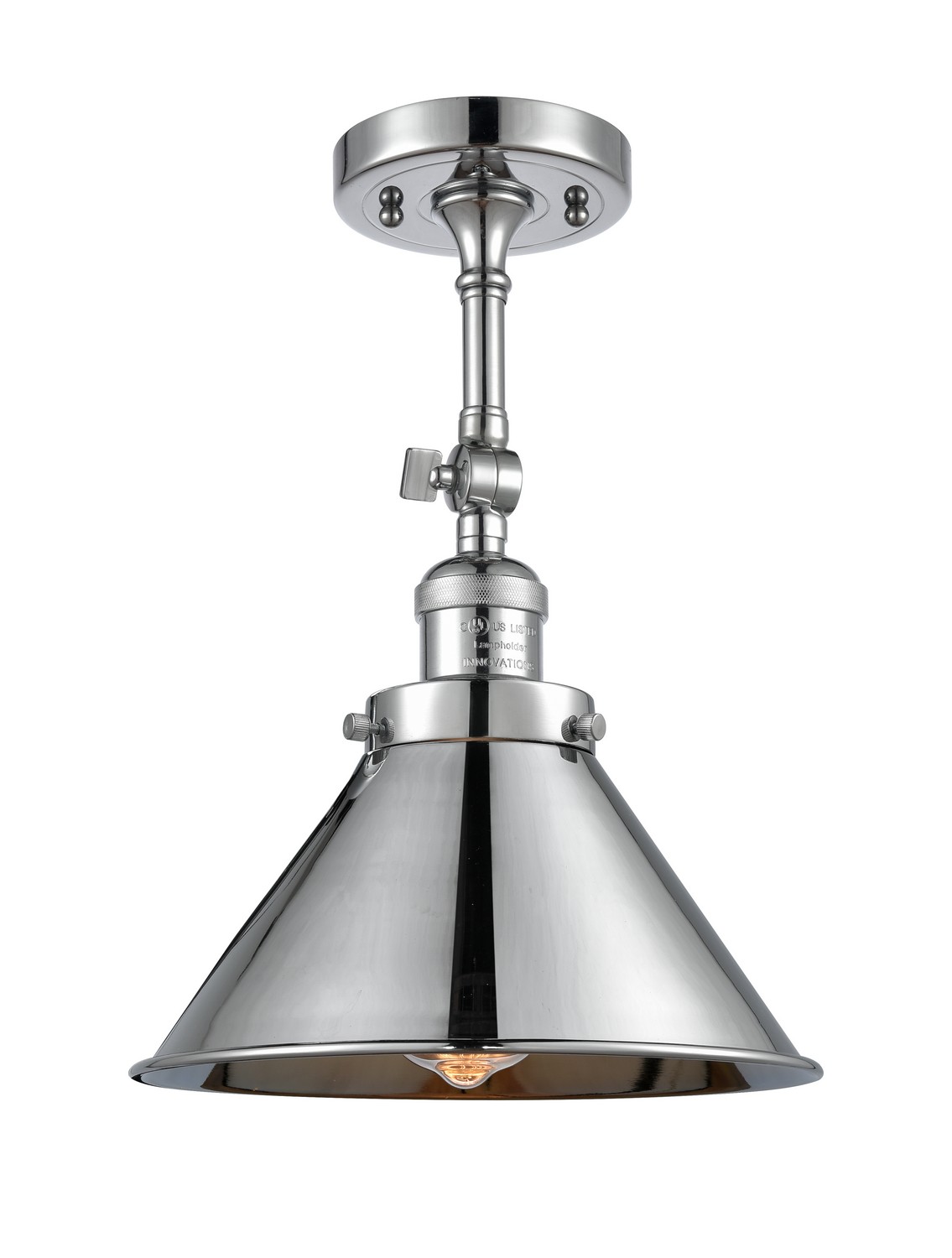 One Light Semi-Flush Mount by Innovations - Franklin Restoration Collection, Polished Chrome Finish - 201F-PC-M10-PC