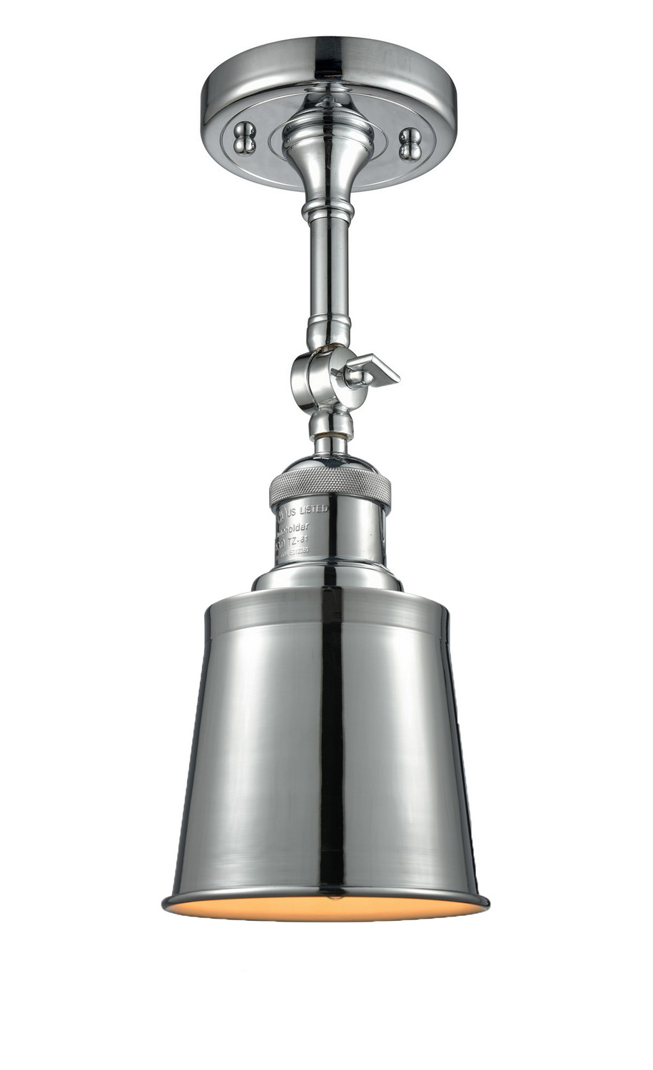 One Light Semi-Flush Mount by Innovations - Franklin Restoration Collection, Polished Chrome Finish - 201F-PC-M9-PC