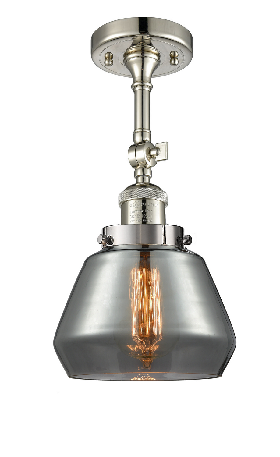 LED Semi-Flush Mount by Innovations - Franklin Restoration Collection, Polished Nickel Finish - 201F-PN-G173-LED