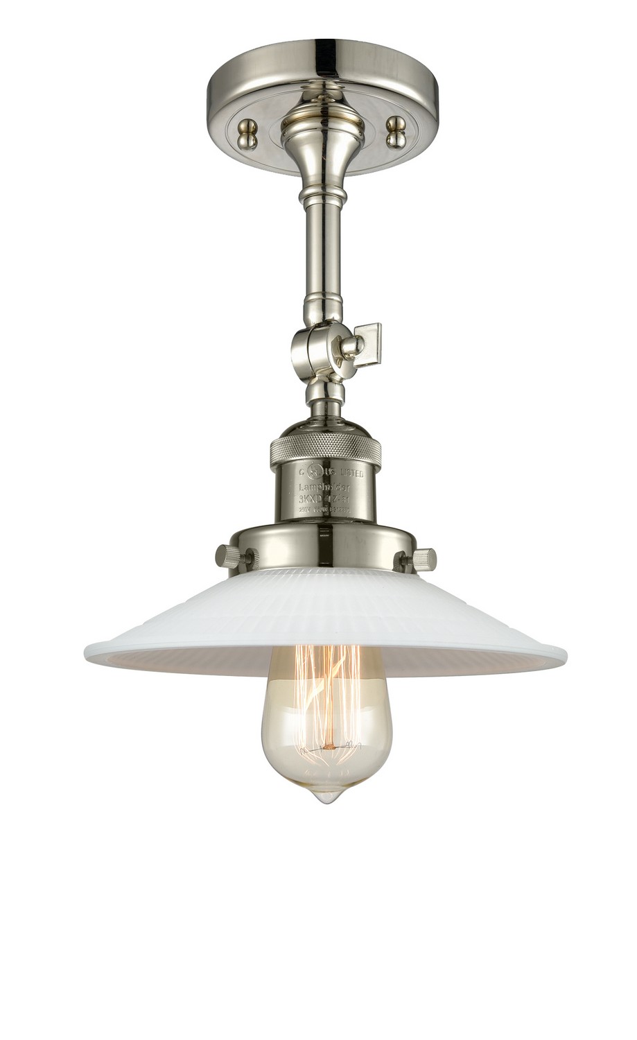 LED Semi-Flush Mount by Innovations - Franklin Restoration Collection, Polished Nickel Finish - 201F-PN-G1-LED