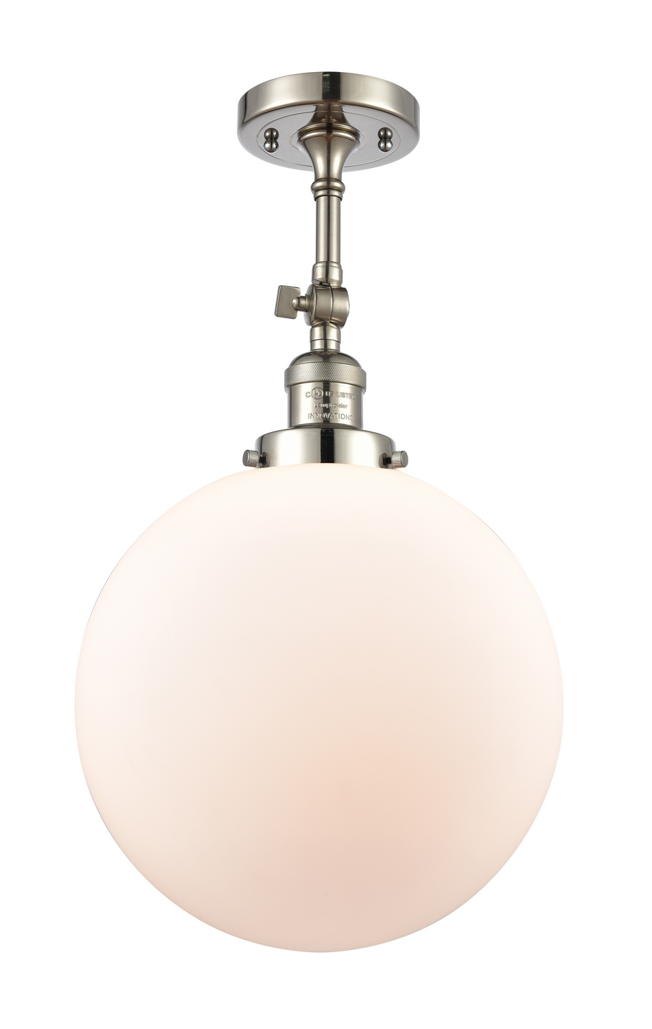 One Light Semi-Flush Mount by Innovations - Franklin Restoration Collection, Polished Nickel Finish - 201F-PN-G201-12