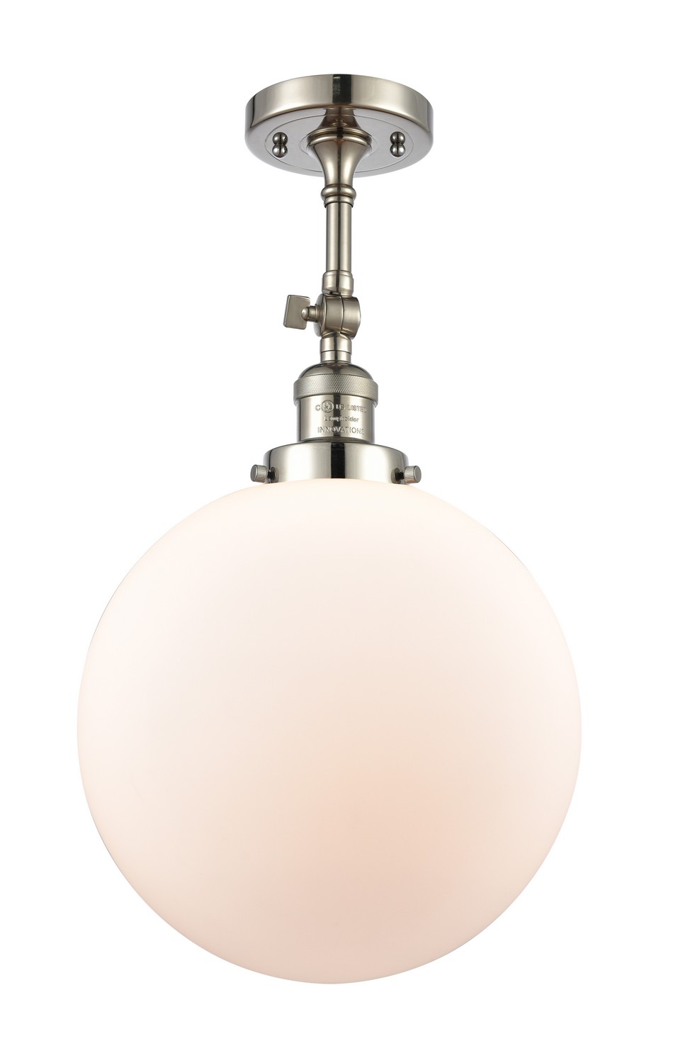 LED Semi-Flush Mount by Innovations - Franklin Restoration Collection, Polished Nickel Finish - 201F-PN-G201-12-LED