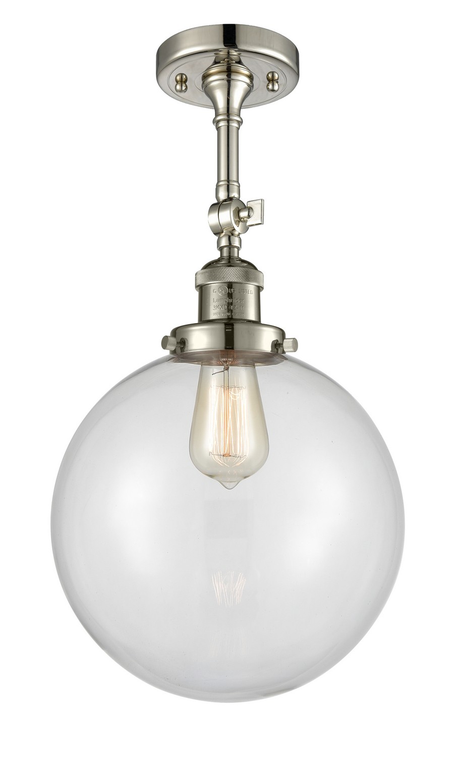 LED Semi-Flush Mount by Innovations - Franklin Restoration Collection, Polished Nickel Finish - 201F-PN-G202-10-LED