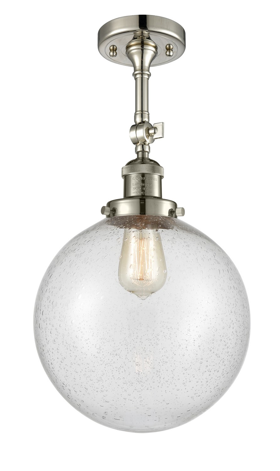 LED Semi-Flush Mount by Innovations - Franklin Restoration Collection, Polished Nickel Finish - 201F-PN-G204-10-LED