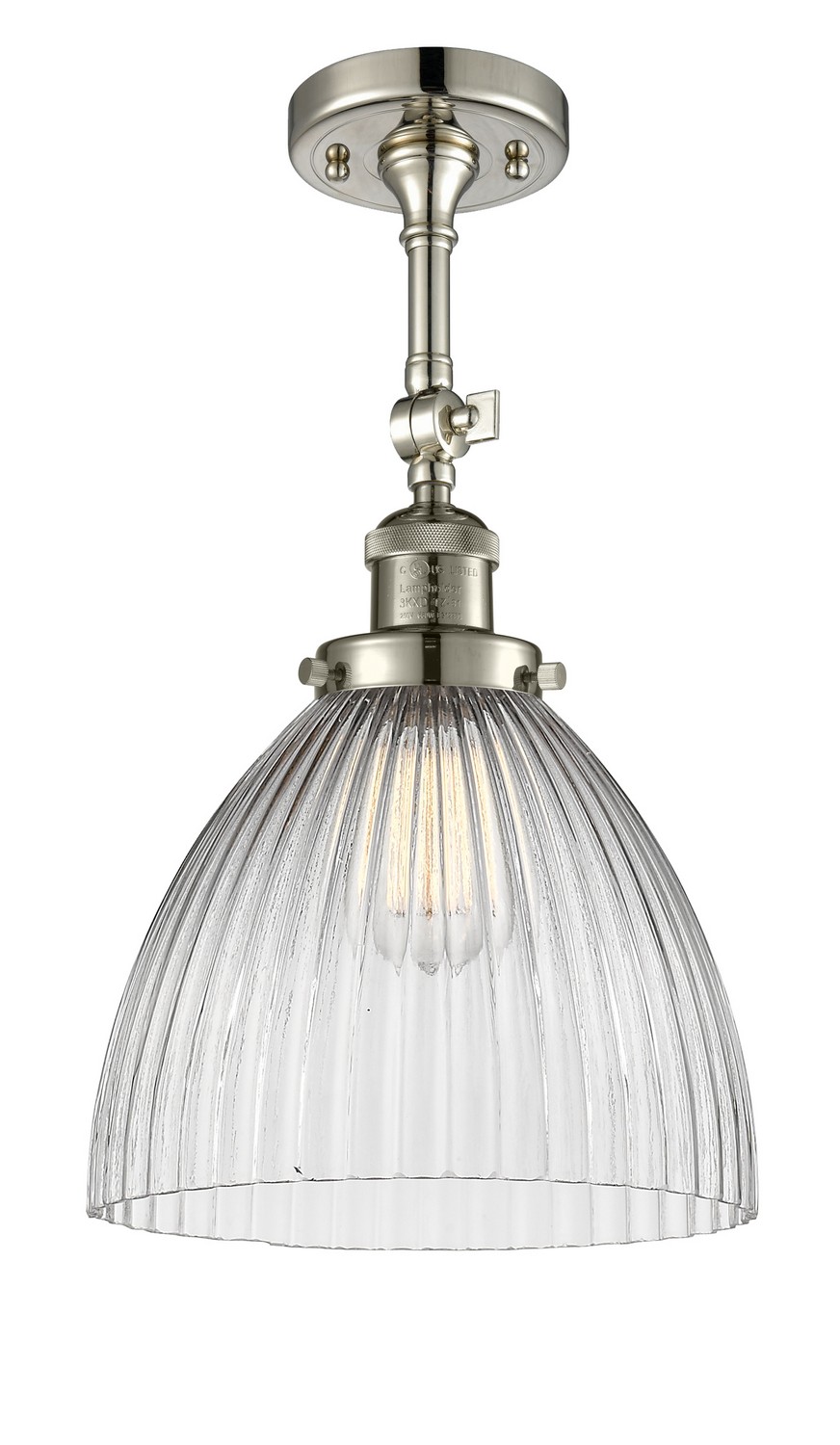 LED Semi-Flush Mount by Innovations - Franklin Restoration Collection, Polished Nickel Finish - 201F-PN-G222-LED