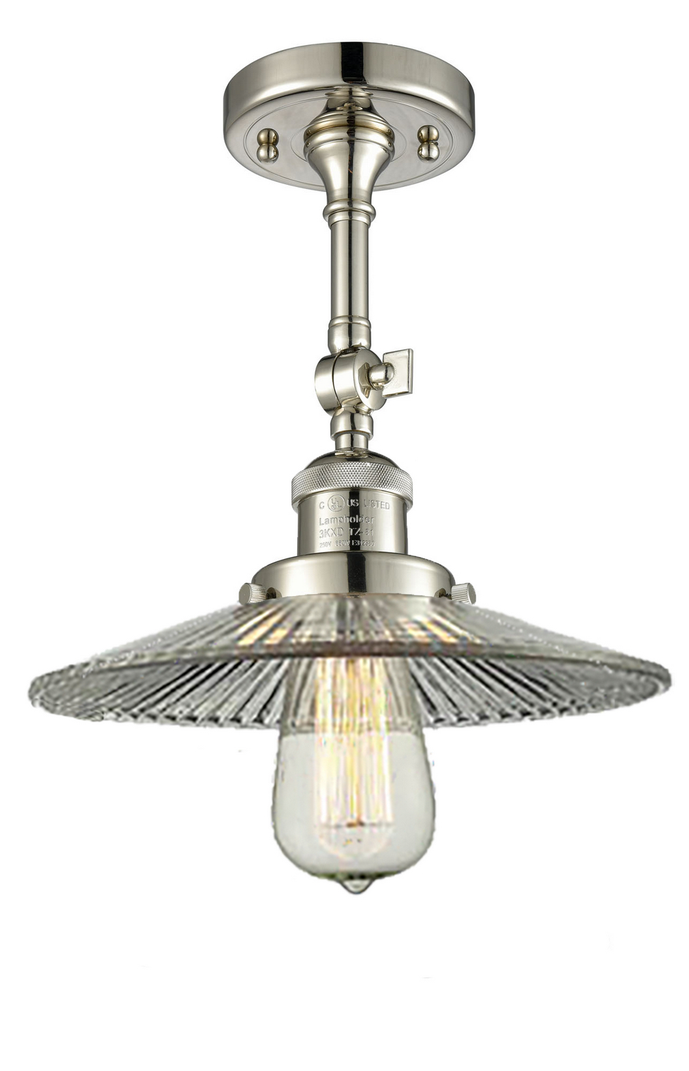 LED Semi-Flush Mount by Innovations - Franklin Restoration Collection, Polished Nickel Finish - 201F-PN-G2-LED