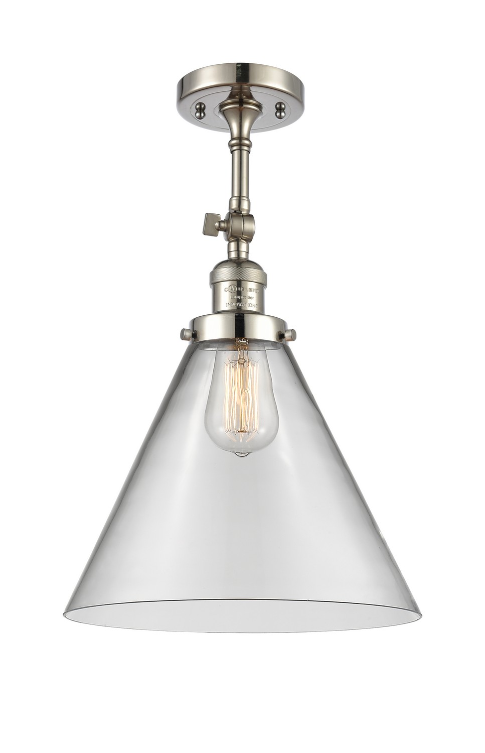 LED Semi-Flush Mount by Innovations - Franklin Restoration Collection, Polished Nickel Finish - 201F-PN-G42-L-LED