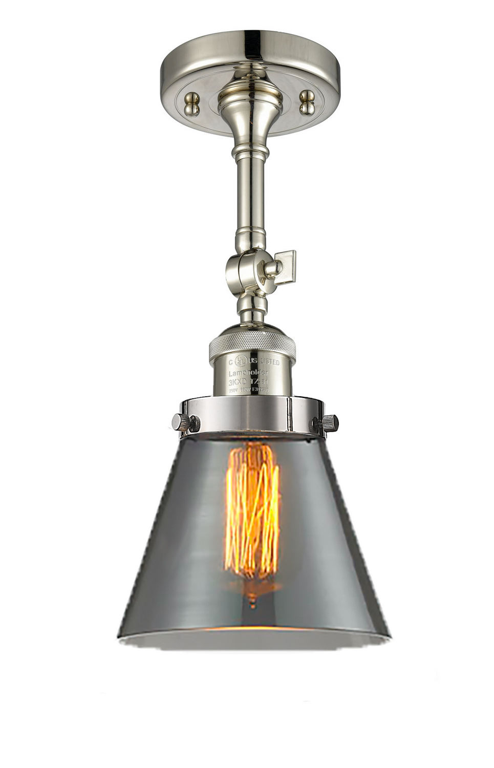 LED Semi-Flush Mount by Innovations - Franklin Restoration Collection, Polished Nickel Finish - 201F-PN-G63-LED