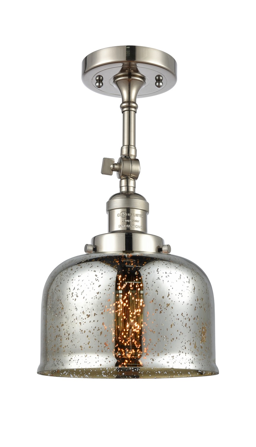 One Light Semi-Flush Mount by Innovations - Franklin Restoration Collection, Polished Nickel Finish - 201F-PN-G78