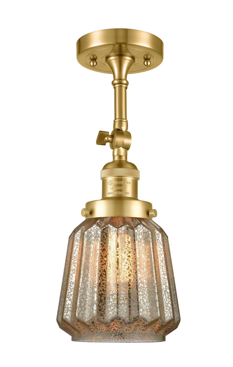 LED Semi-Flush Mount by Innovations - Franklin Restoration Collection, Satin Gold Finish - 201F-SG-G146-LED