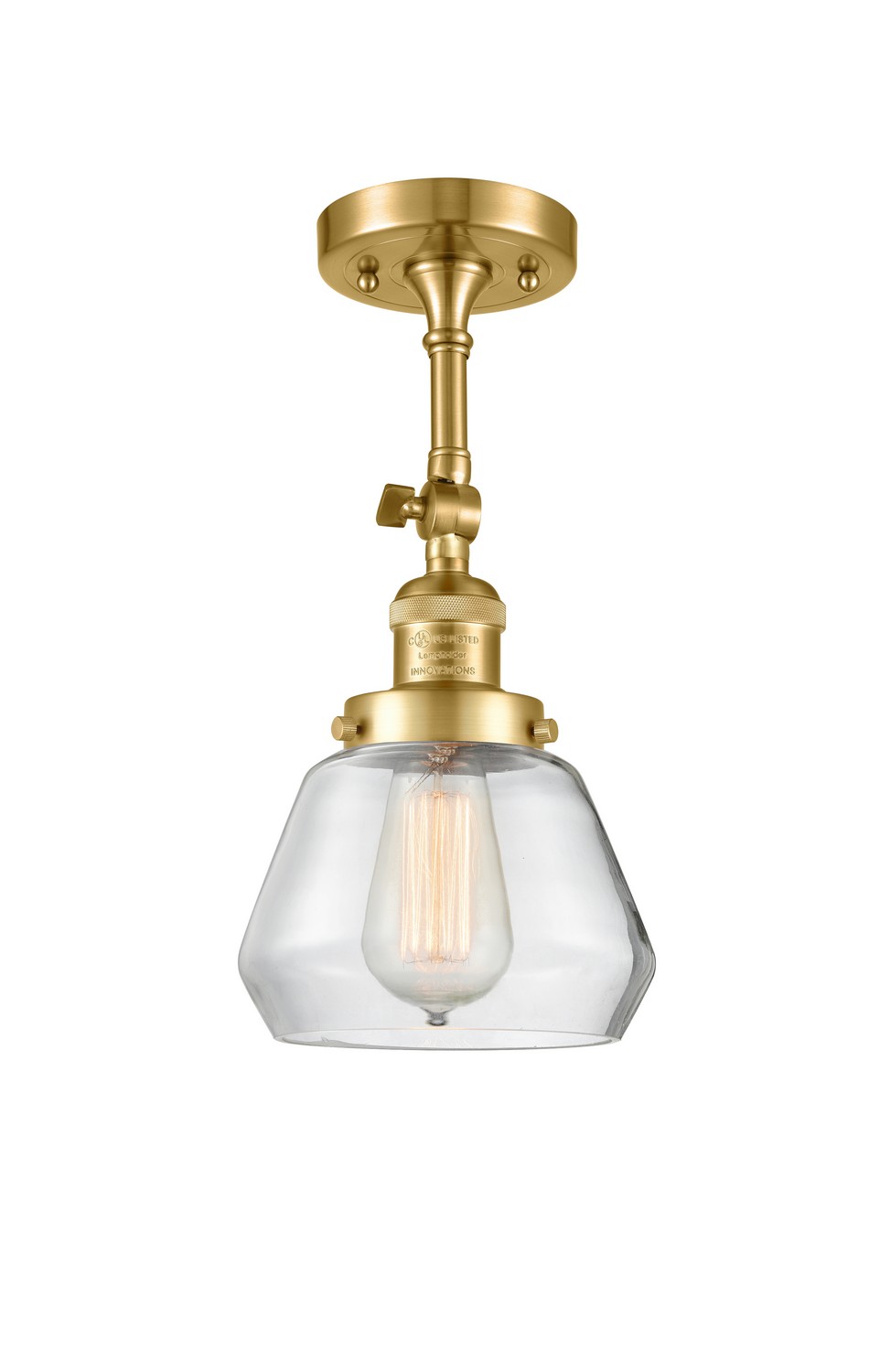 LED Semi-Flush Mount by Innovations - Franklin Restoration Collection, Satin Gold Finish - 201F-SG-G172-LED