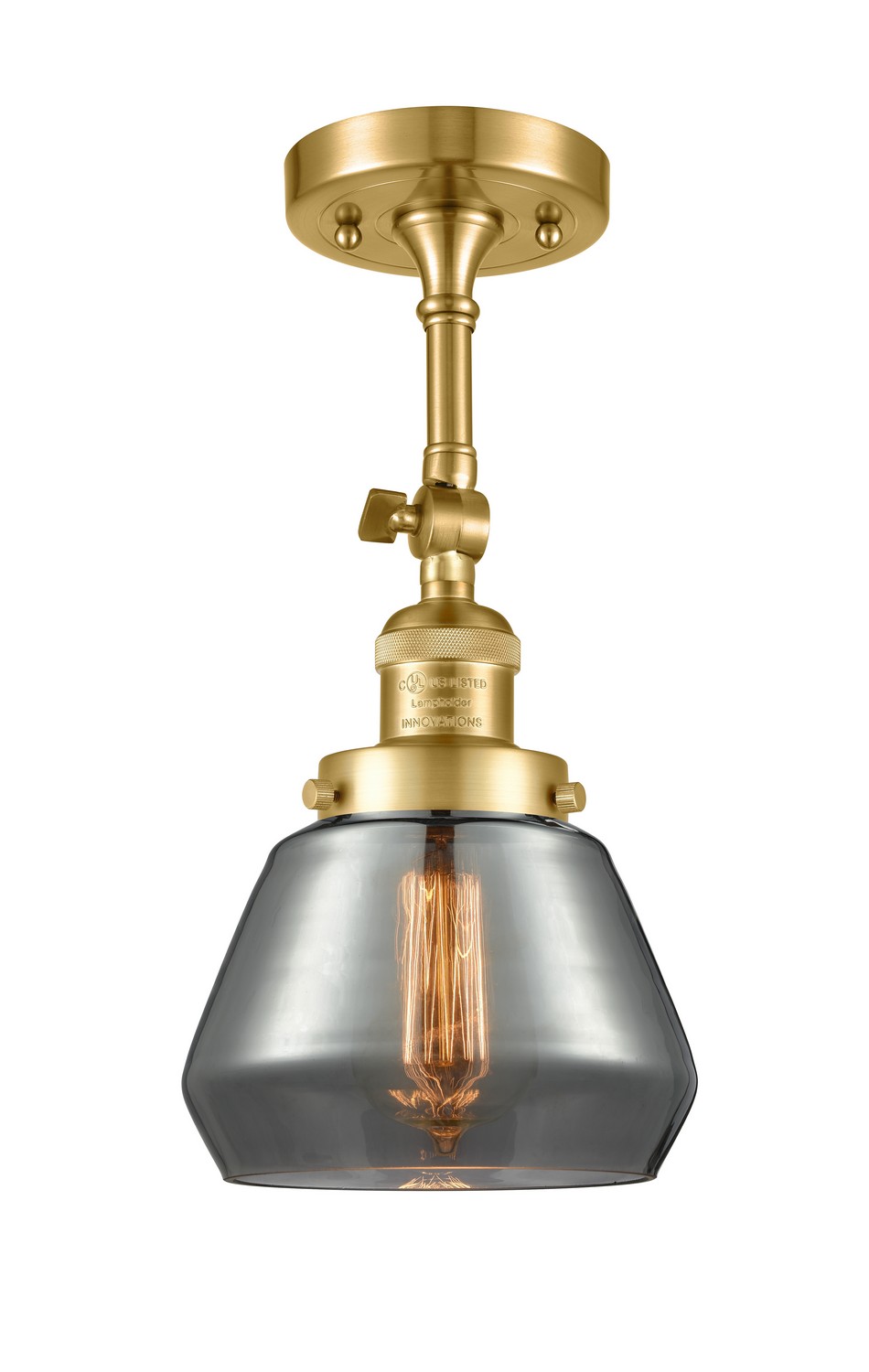LED Semi-Flush Mount by Innovations - Franklin Restoration Collection, Satin Gold Finish - 201F-SG-G173-LED