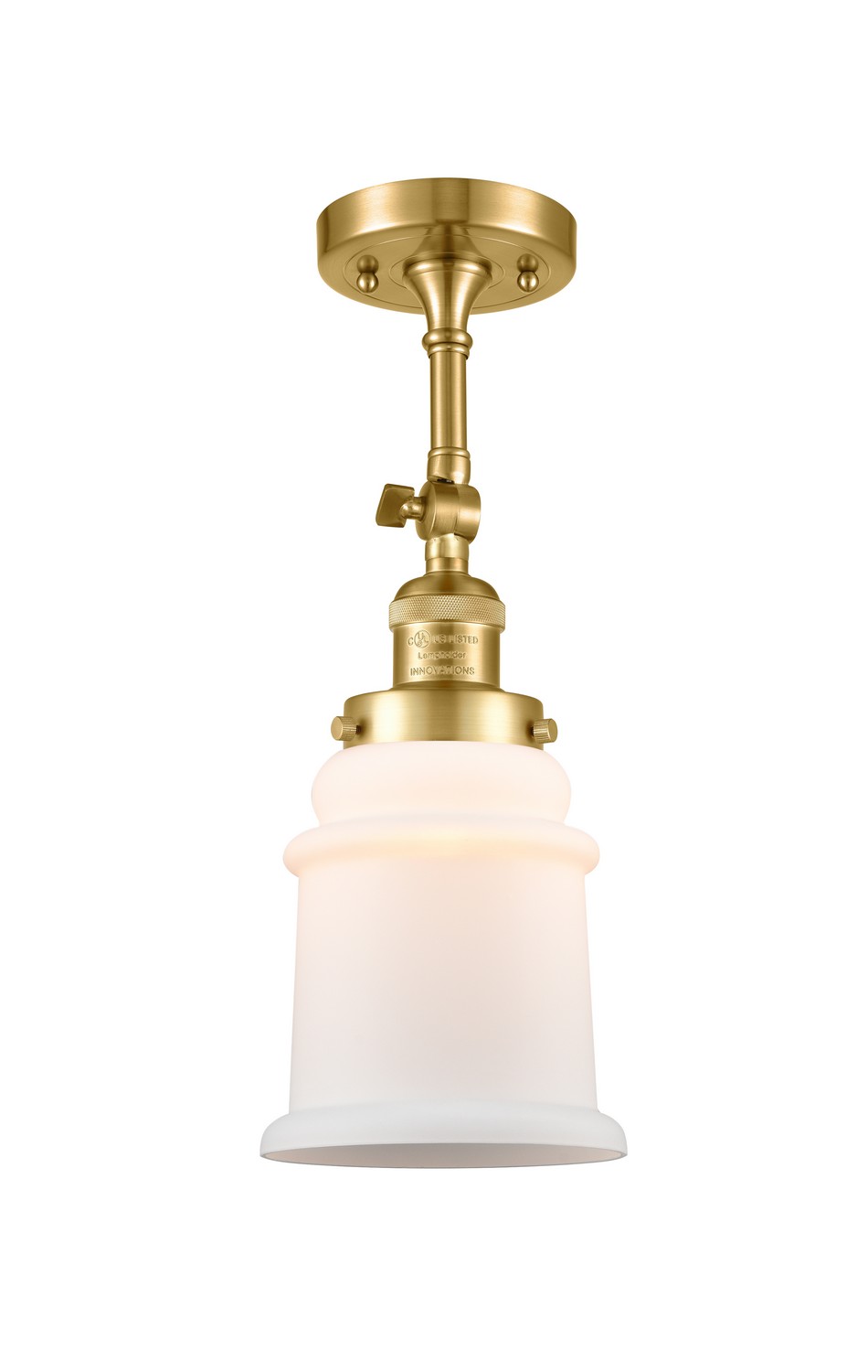 LED Semi-Flush Mount by Innovations - Franklin Restoration Collection, Satin Gold Finish - 201F-SG-G181-LED